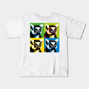 Lemur Luminance: A Pop Art Adventure Kids T-Shirt